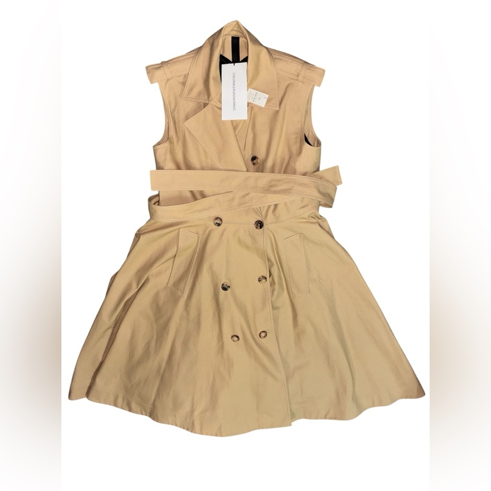 Calvin Klein 205w39nyc sleeveless trench dress coat US 4 Raf Simons Italy NWTs